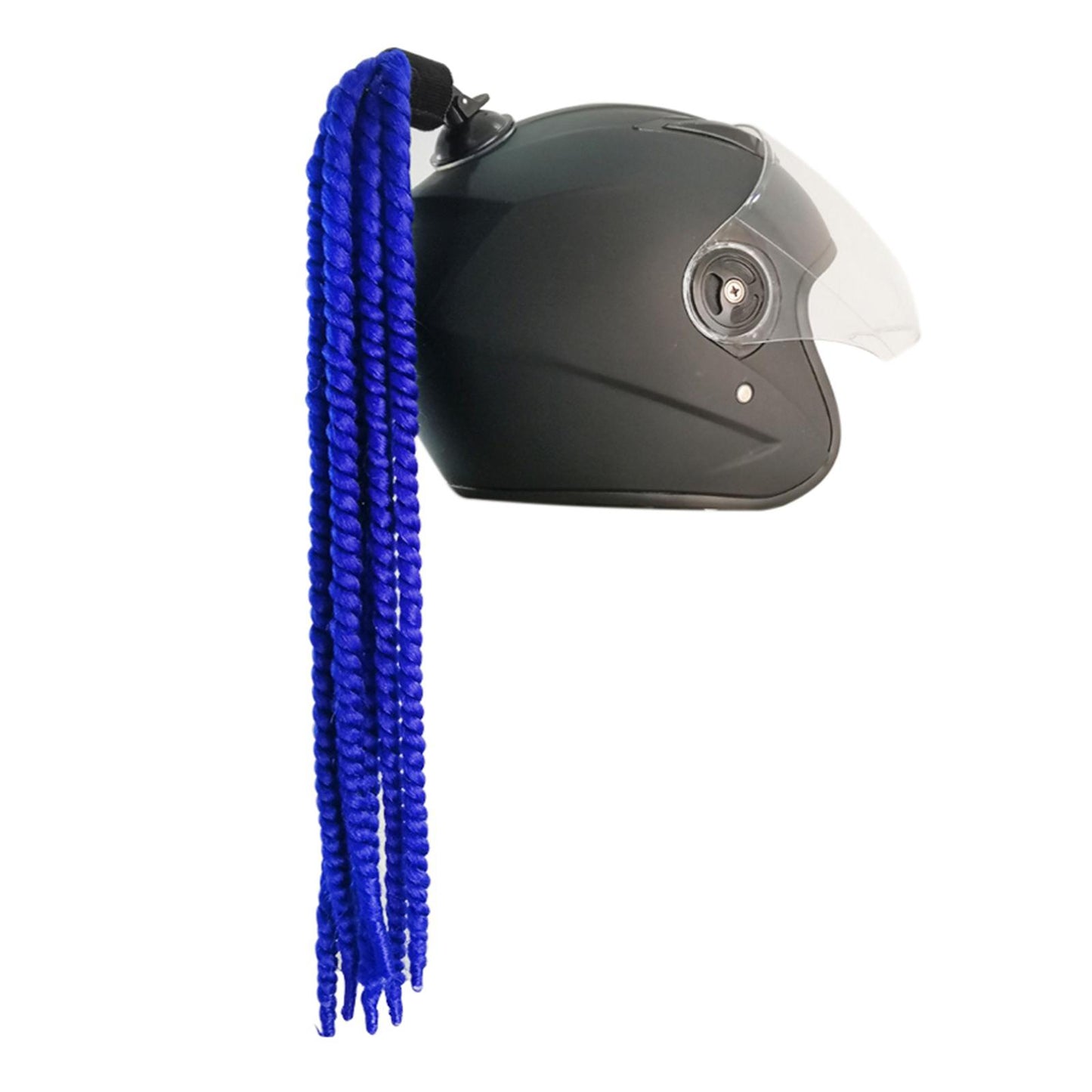 Helmet Hair Helmet Pigtail Gradient Ramp for Motorcycle Deep Blue