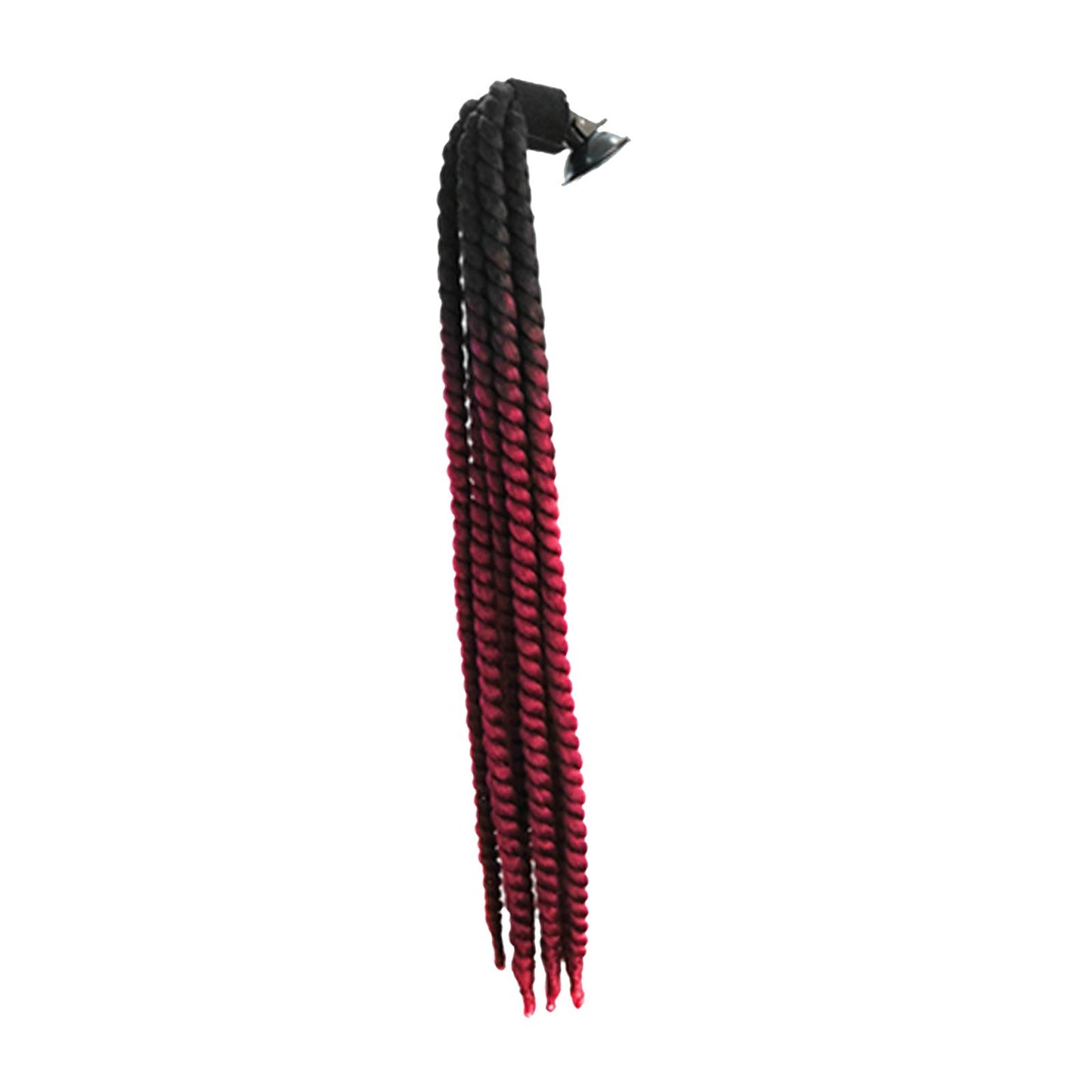 Helmet Hair Helmet Pigtail Gradient Ramp for Motorcycle Black Wine Red
