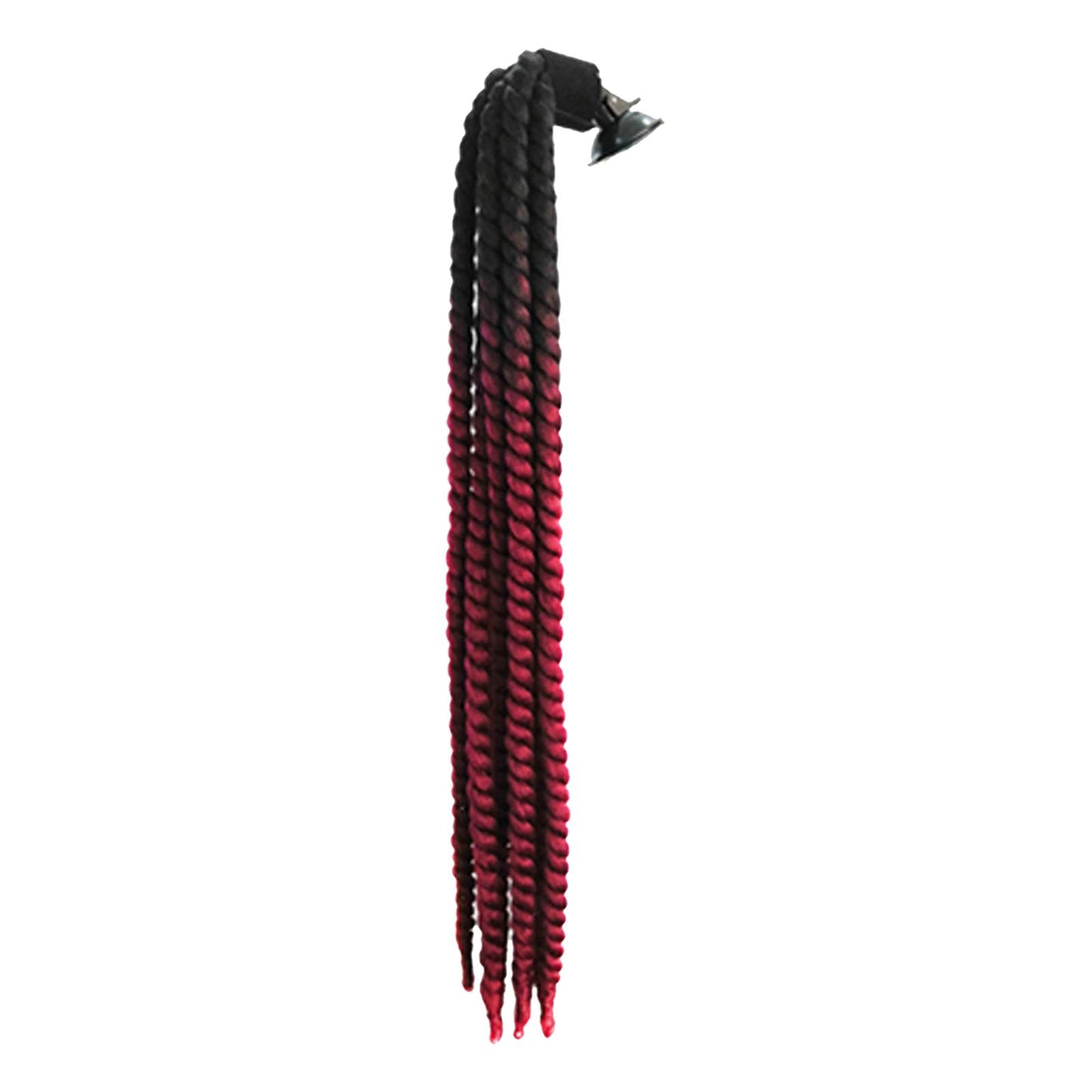 Helmet Hair Helmet Pigtail Gradient Ramp for Motorcycle Black Wine Red