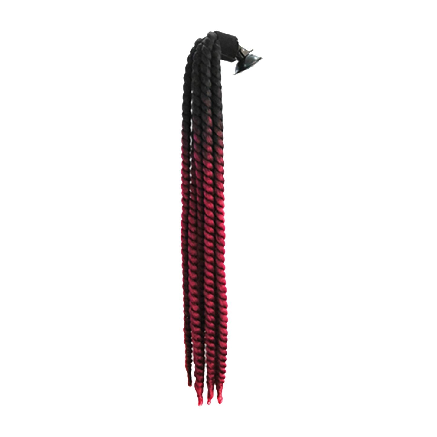Helmet Hair Helmet Pigtail Gradient Ramp for Motorcycle Black Wine Red