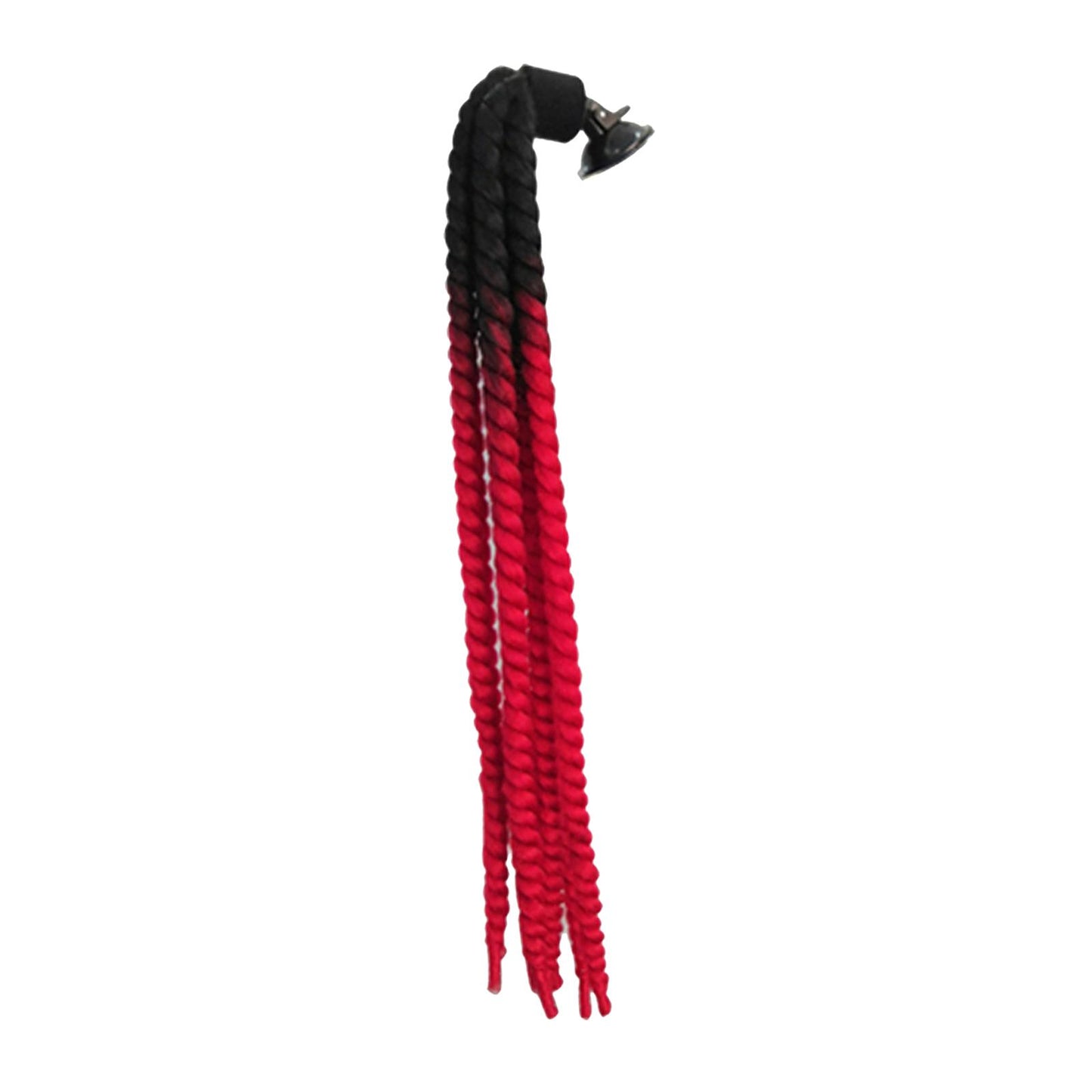 Helmet Hair Helmet Pigtail Gradient Ramp for Motorcycle Black Red