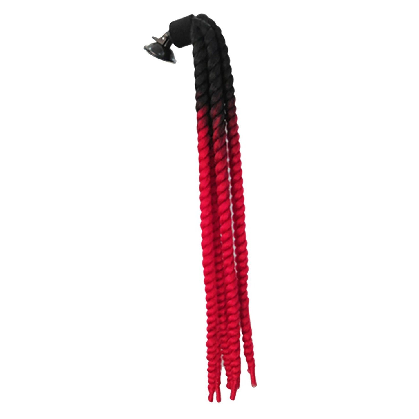 Helmet Hair Helmet Pigtail Gradient Ramp for Motorcycle Black Red