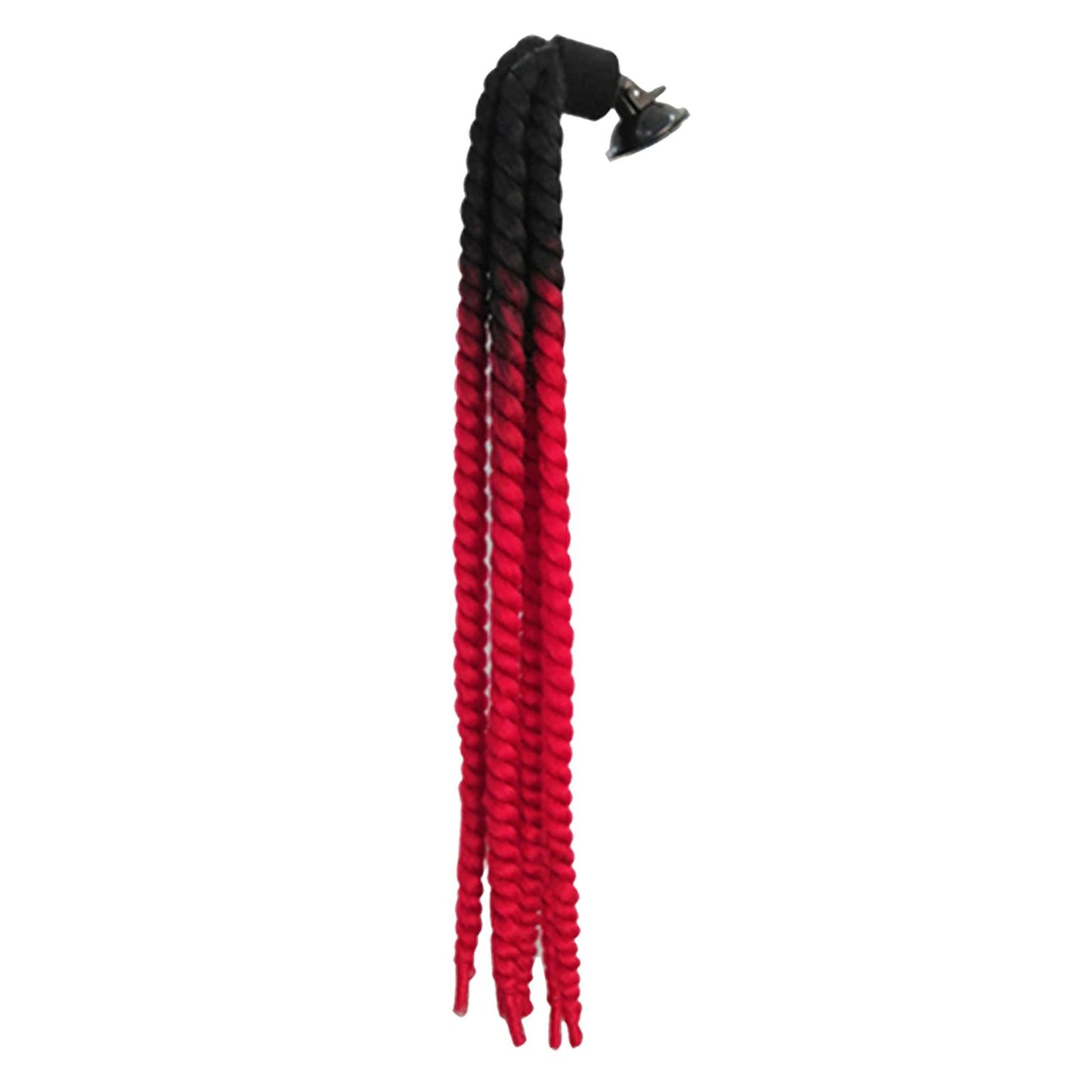 Helmet Hair Helmet Pigtail Gradient Ramp for Motorcycle Black Red