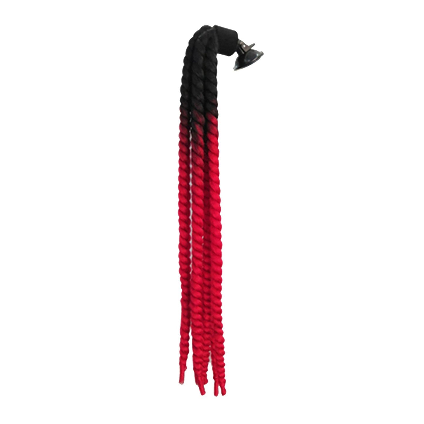 Helmet Hair Helmet Pigtail Gradient Ramp for Motorcycle Black Red