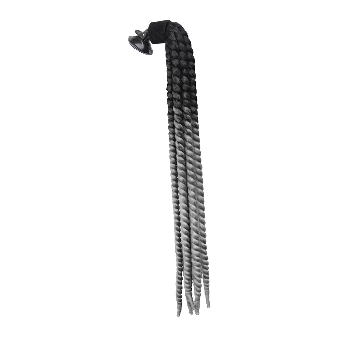 Helmet Hair Helmet Pigtail Gradient Ramp for Motorcycle Black Light Gray