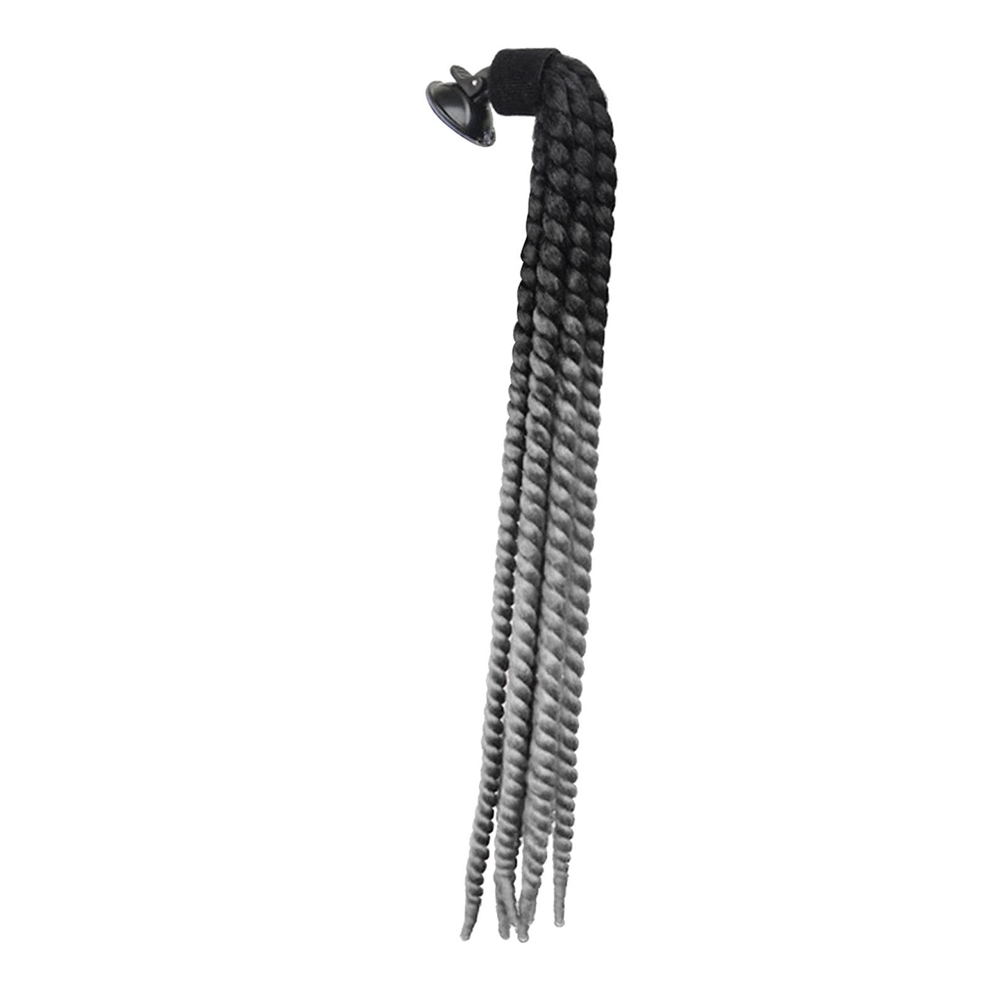 Helmet Hair Helmet Pigtail Gradient Ramp for Motorcycle Black Light Gray