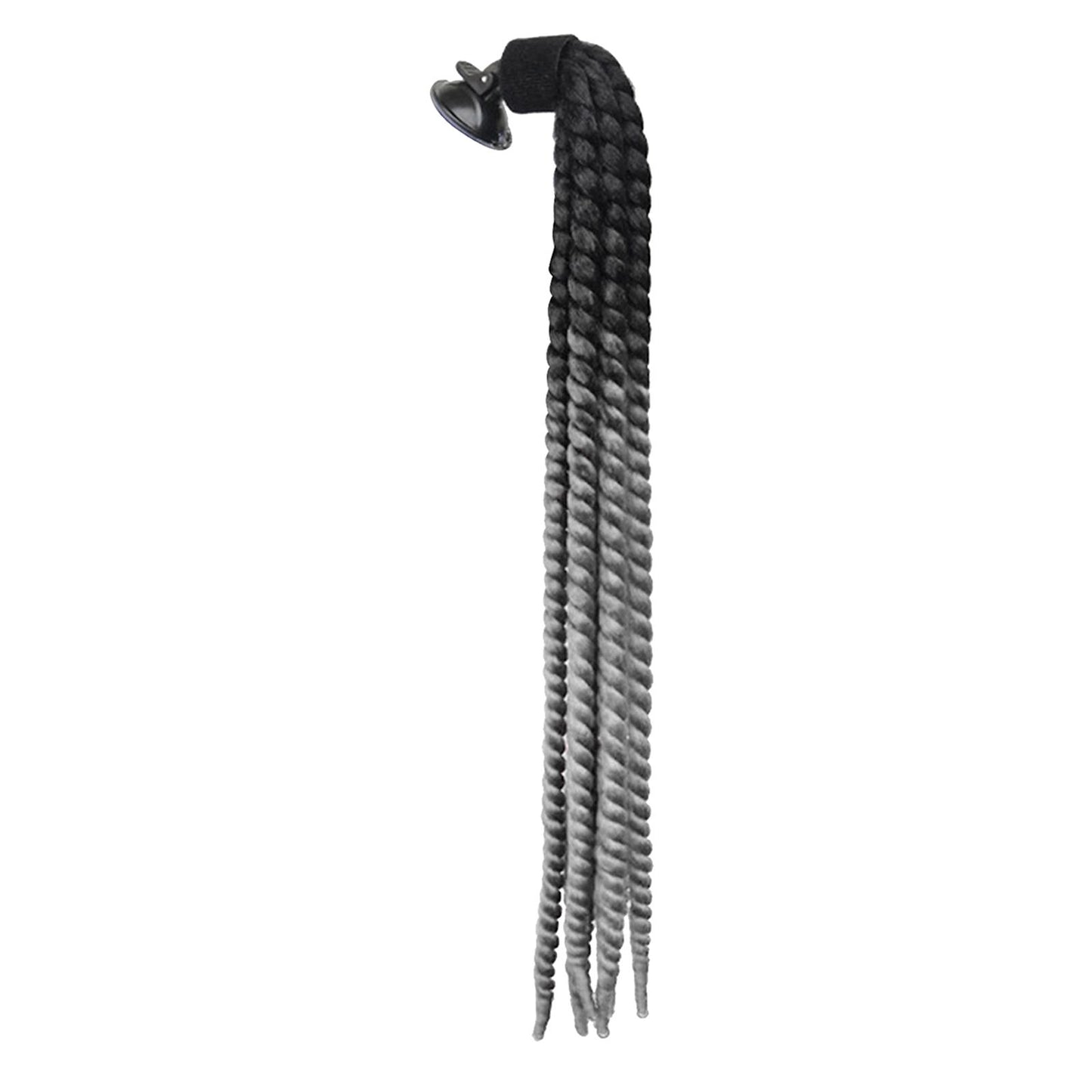 Helmet Hair Helmet Pigtail Gradient Ramp for Motorcycle Black Light Gray