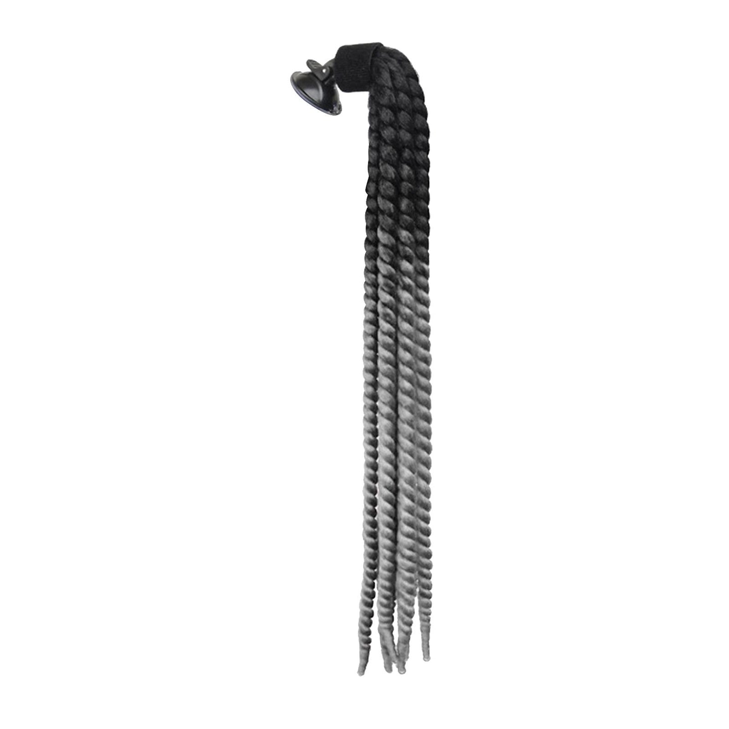 Helmet Hair Helmet Pigtail Gradient Ramp for Motorcycle Black Light Gray