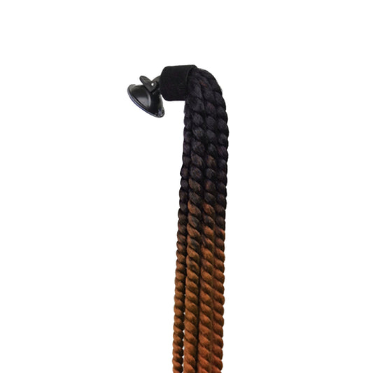 Helmet Hair Helmet Pigtail Gradient Ramp for Motorcycle Black Brown