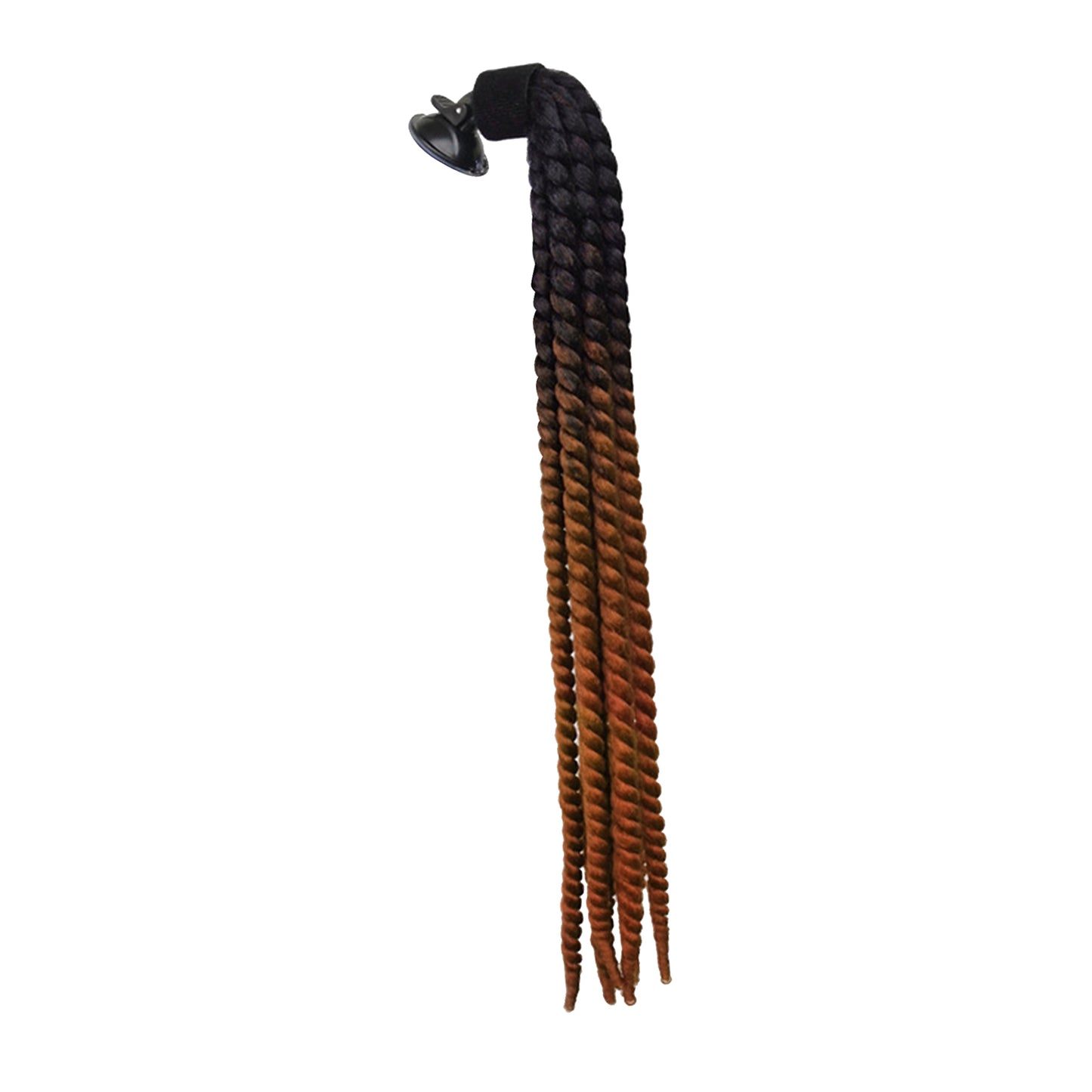 Helmet Hair Helmet Pigtail Gradient Ramp for Motorcycle Black Brown