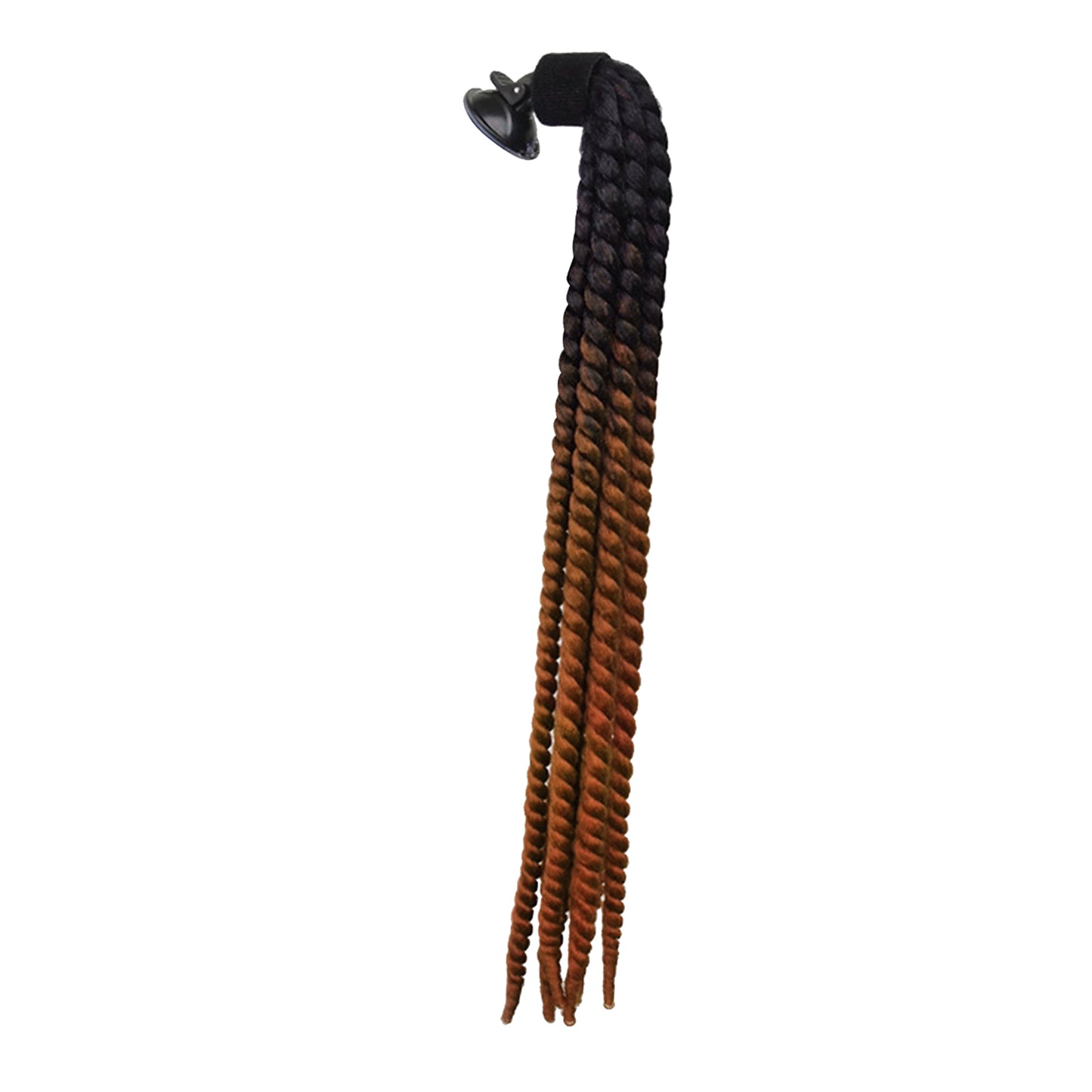 Helmet Hair Helmet Pigtail Gradient Ramp for Motorcycle Black Brown