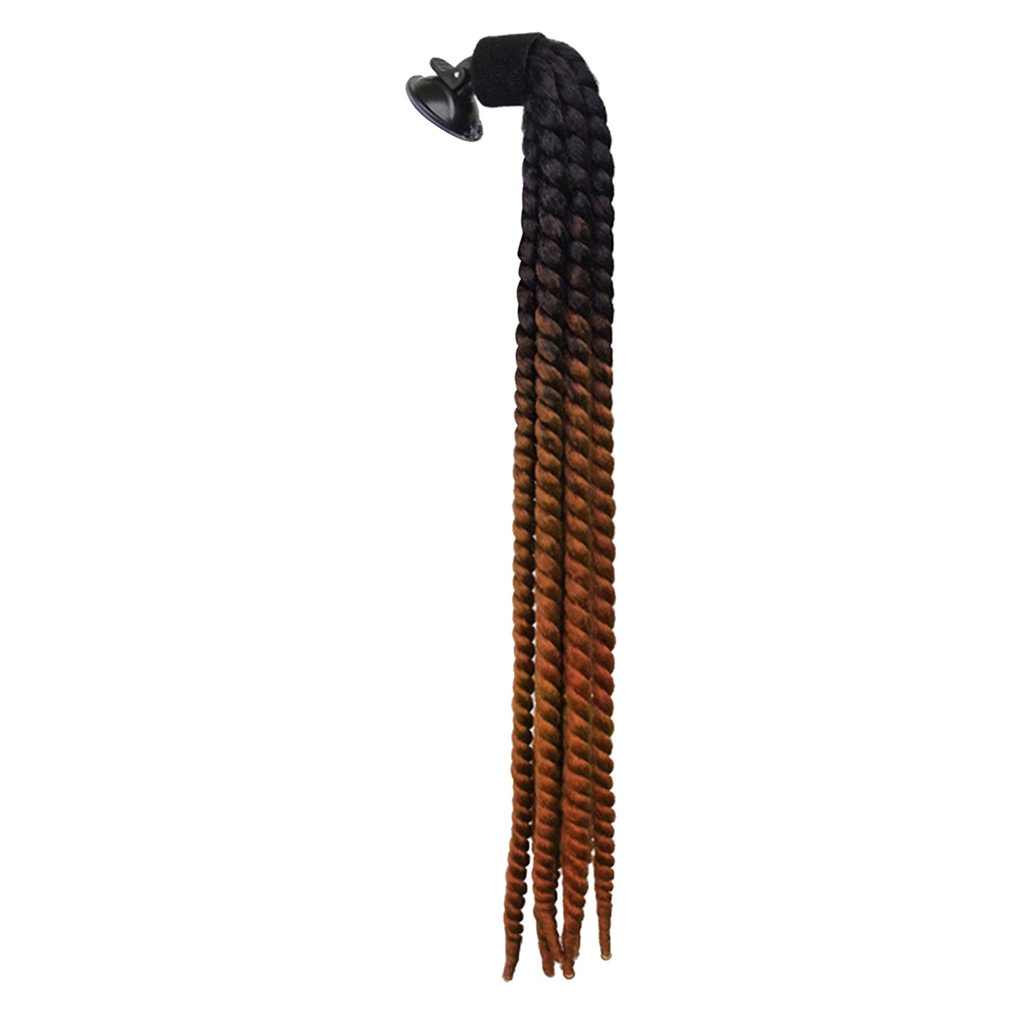 Helmet Hair Helmet Pigtail Gradient Ramp for Motorcycle Black Brown