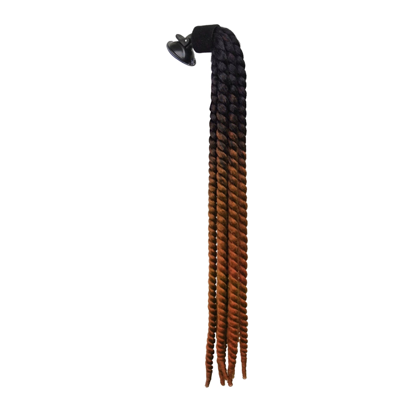 Helmet Hair Helmet Pigtail Gradient Ramp for Motorcycle Black Brown