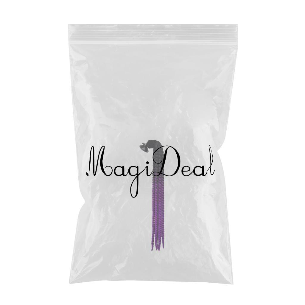 Helmet Hair Helmet Pigtail Gradient Ramp for Motorcycle Black Purple