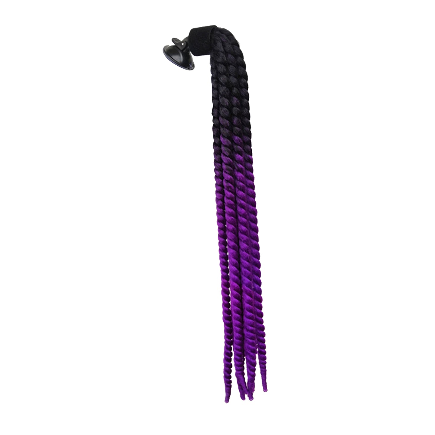 Helmet Hair Helmet Pigtail Gradient Ramp for Motorcycle Black Purple