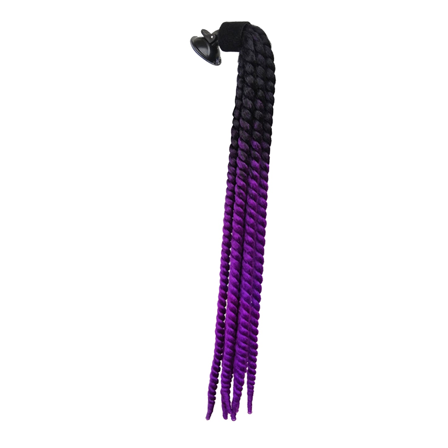 Helmet Hair Helmet Pigtail Gradient Ramp for Motorcycle Black Purple
