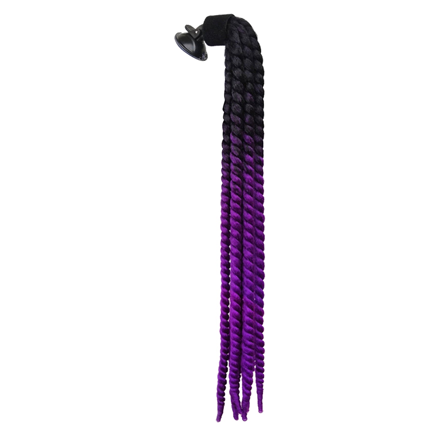 Helmet Hair Helmet Pigtail Gradient Ramp for Motorcycle Black Purple