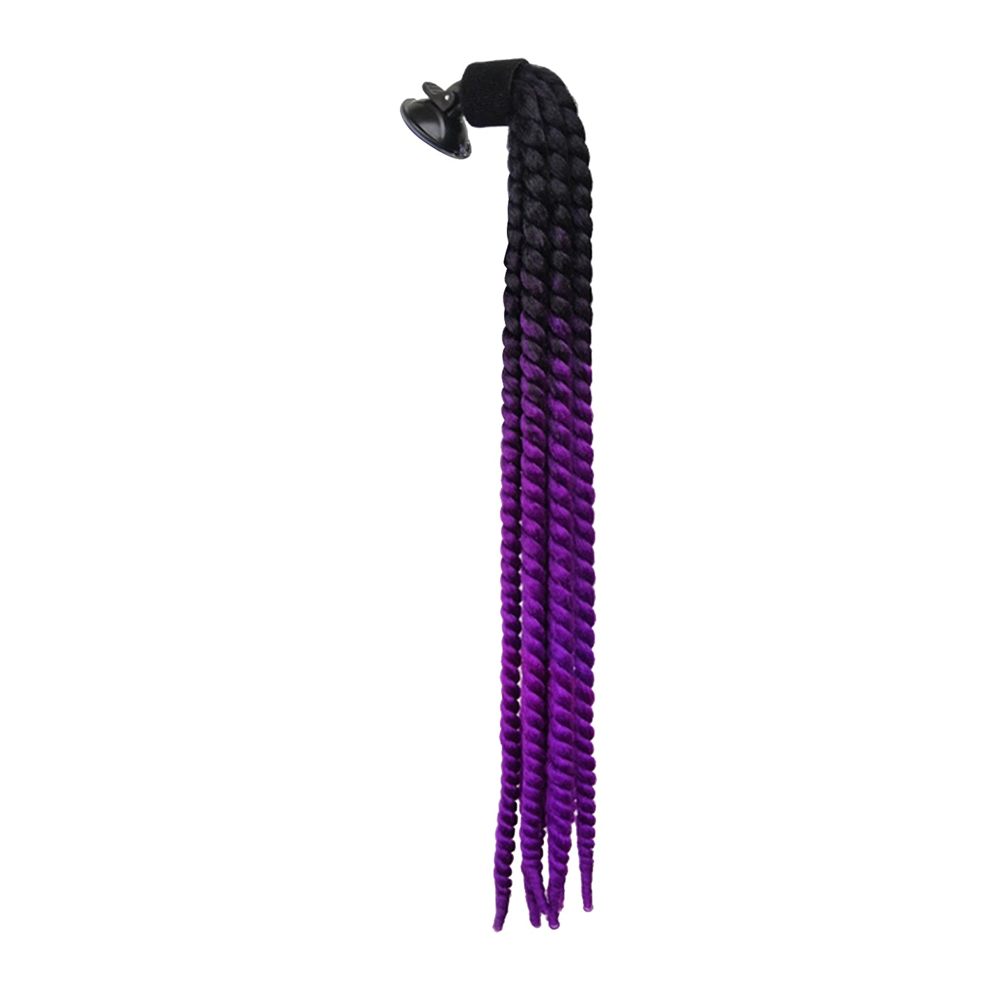 Helmet Hair Helmet Pigtail Gradient Ramp for Motorcycle Black Purple