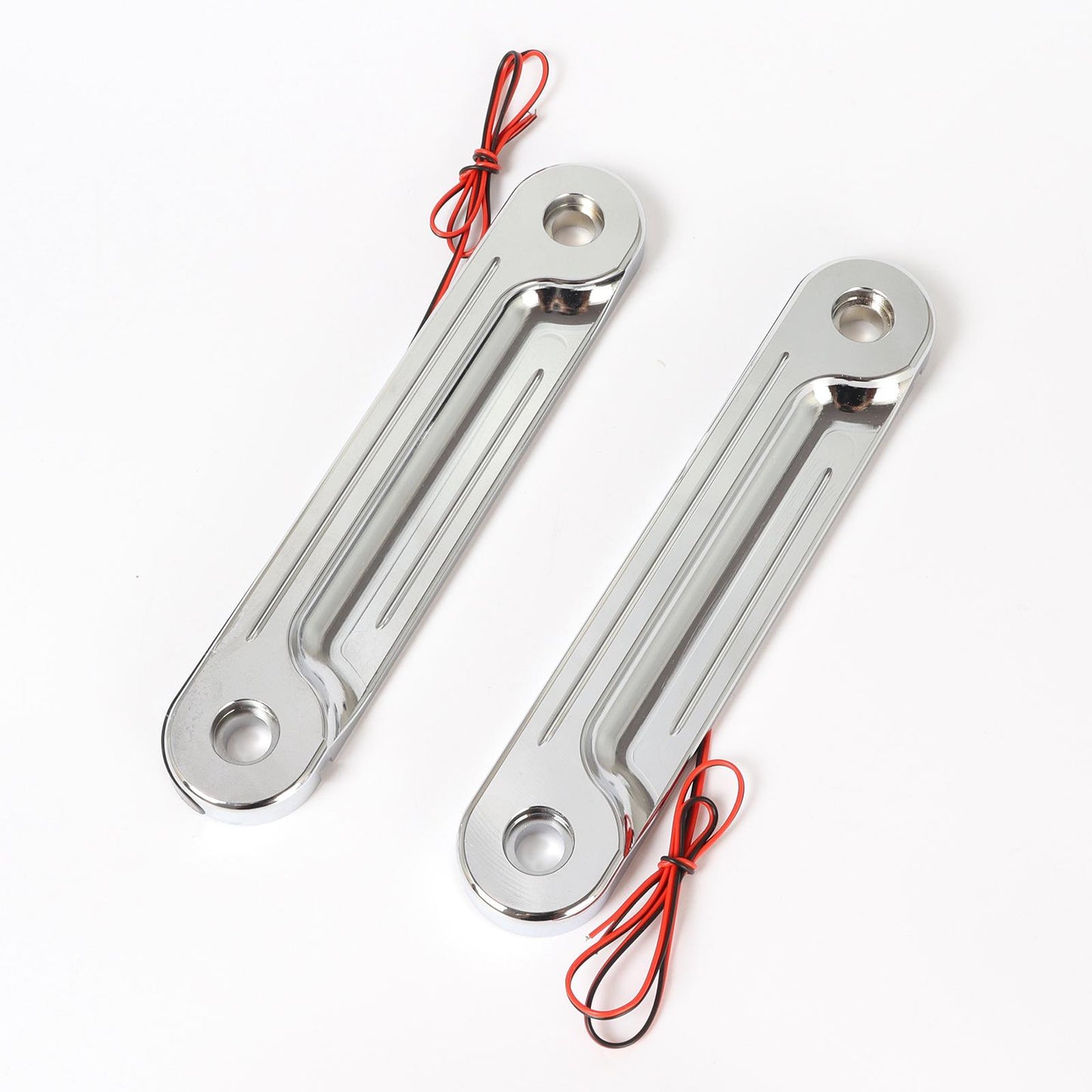Front LED Flush Fork Turn Signal Brackets For Harley Touring 96-13 Silver A