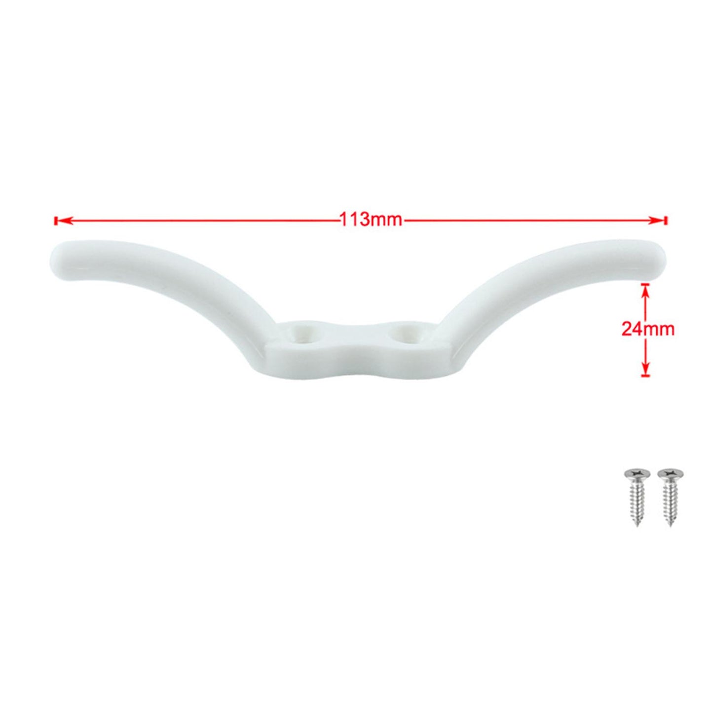 Marine Rope Cleat Hook with Mounting Screws Boat Mooring Accessories 113mm