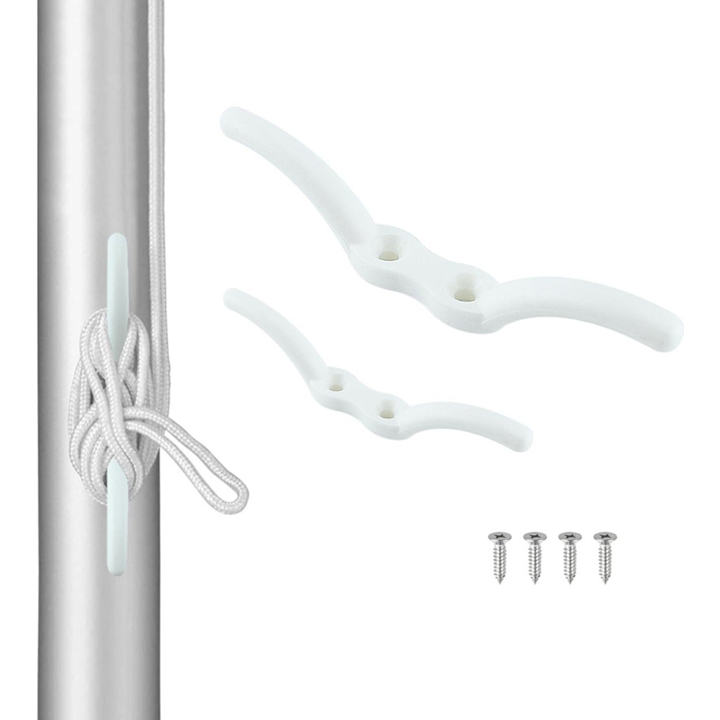 Marine Rope Cleat Hook with Mounting Screws Boat Mooring Accessories 113mm