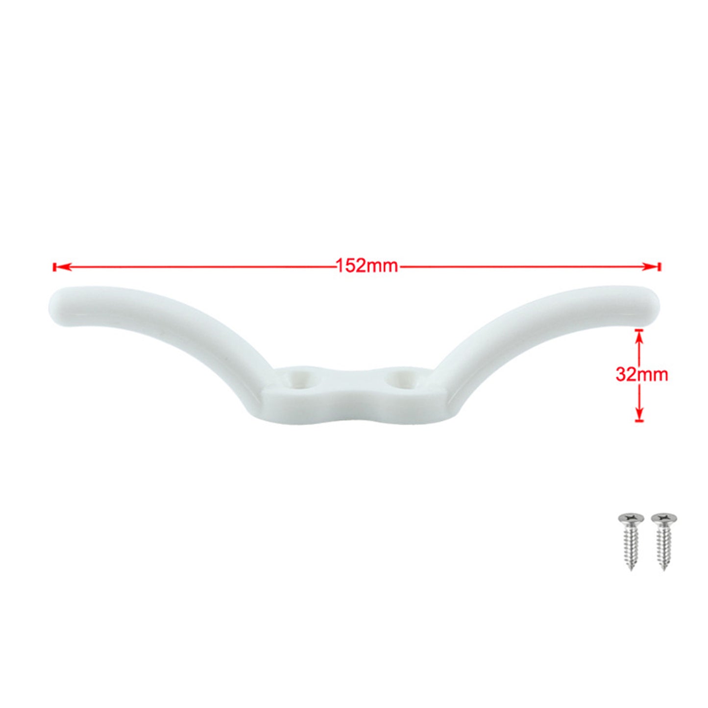 Marine Rope Cleat Hook with Mounting Screws Boat Mooring Accessories 152mm