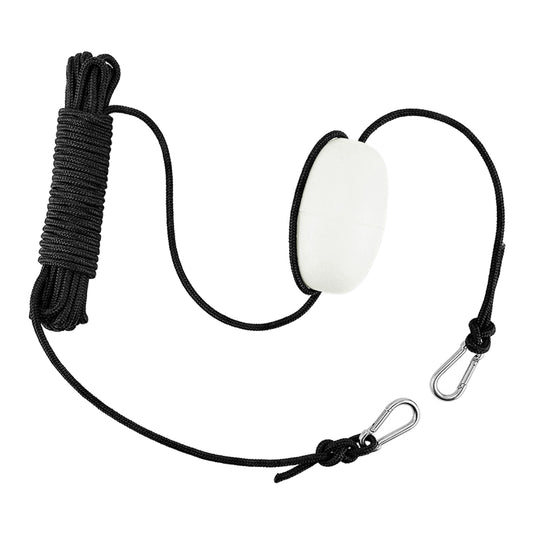 Marine Kayak Drift Anchor Tow Line with PVC Buoy & Clips for Pontoon Canoe