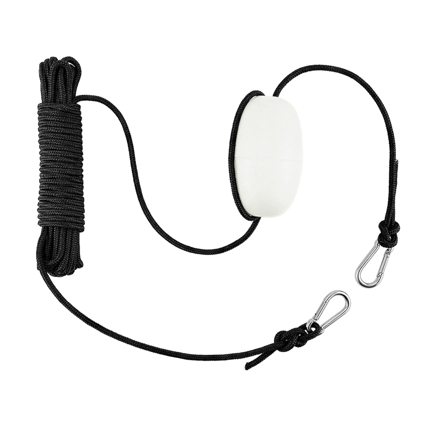 Marine Kayak Drift Anchor Tow Line with PVC Buoy & Clips for Pontoon Canoe