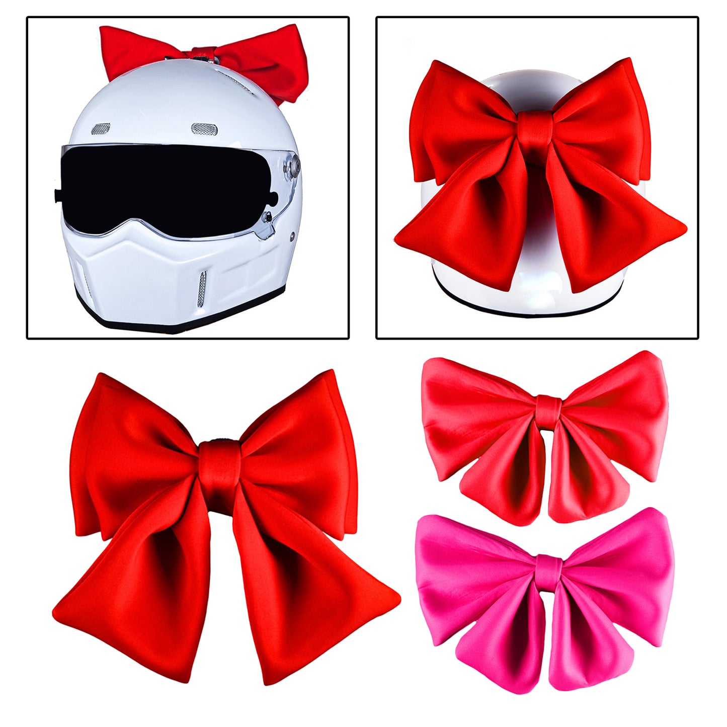 Motorcycle Helmet Butterfly Knot  Helmet  Decor Accessory  25cm Red