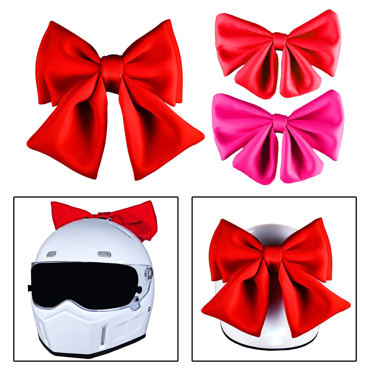Motorcycle Helmet Butterfly Knot  Helmet  Decor Accessory  25cm Red