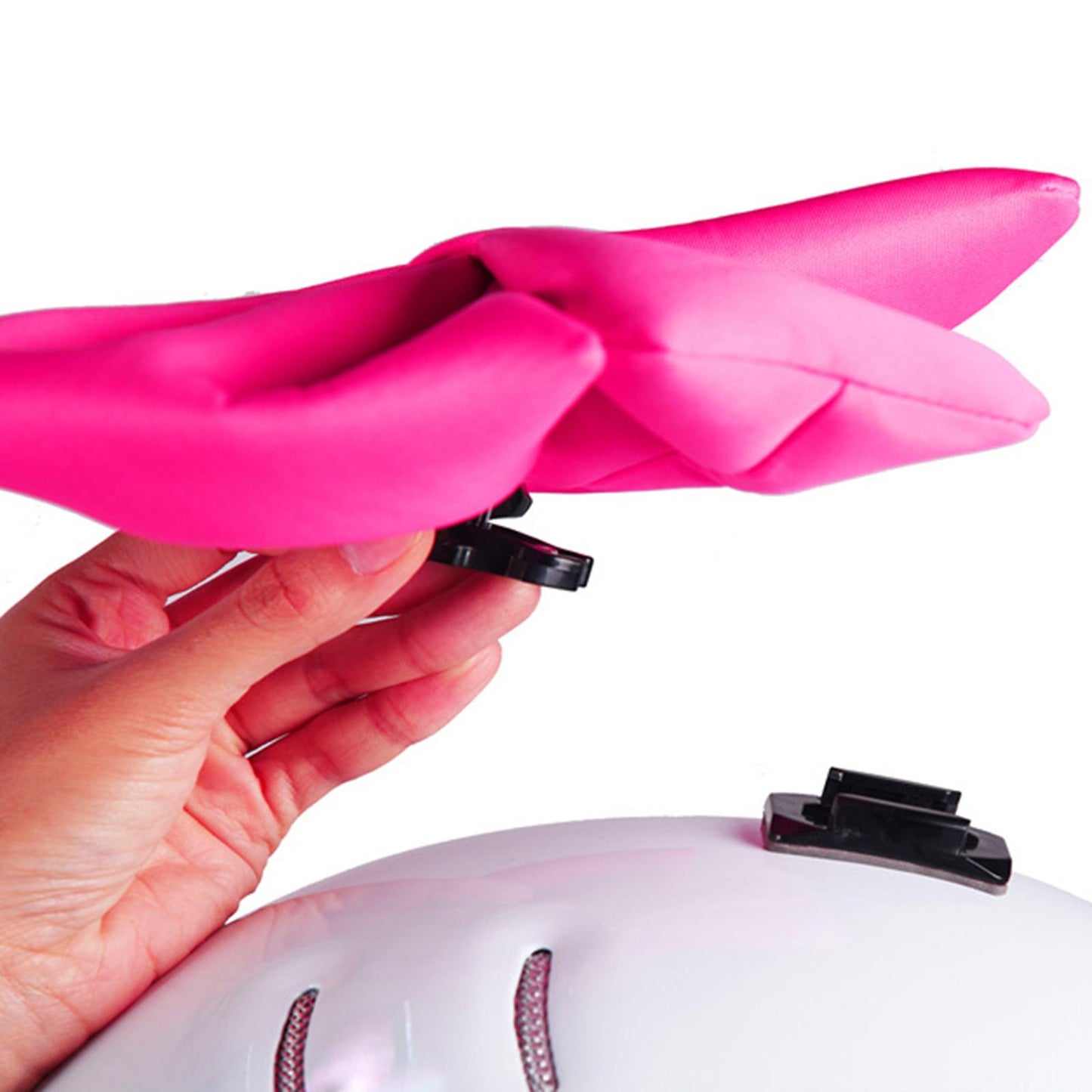 Motorcycle Helmet Butterfly Knot  Helmet  Decor Accessory  25cm Pink