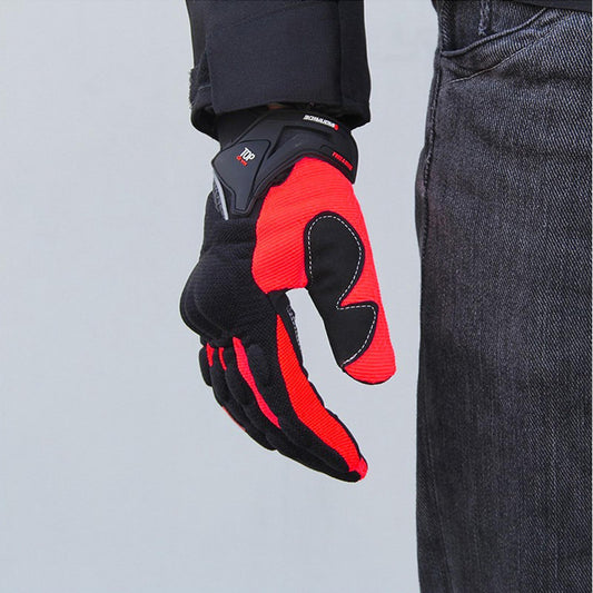 Touchscreen Motorbike Motorcycle Short Summer Gloves Protection Red M