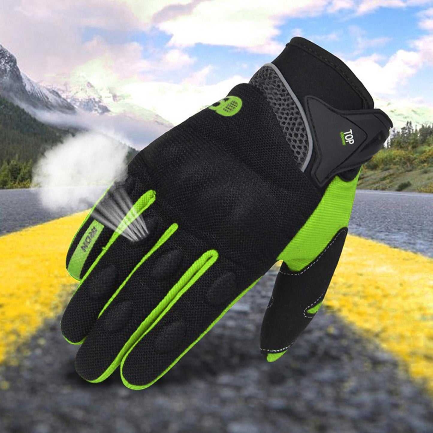 Touchscreen Motorbike Motorcycle Short Summer Gloves Protection Green M