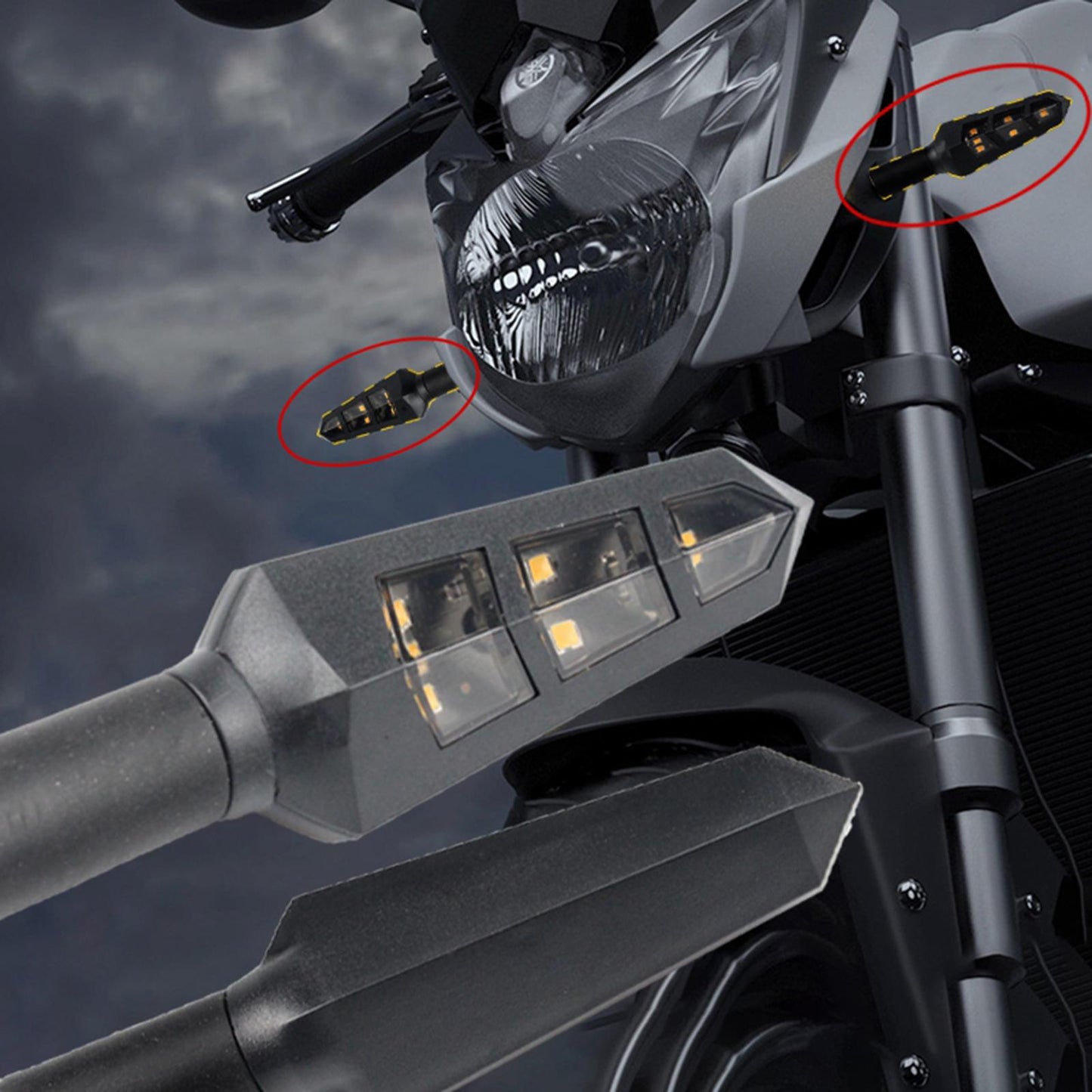 Motorcycle Turn Signal Indicators 6 LED Turn Signal Light Blinker Light