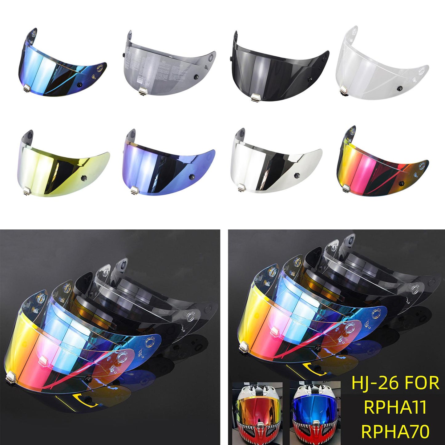 Helmet Visor Lens Night Vision Safe for HJ-26 RPHA11 RPHA70  revo red