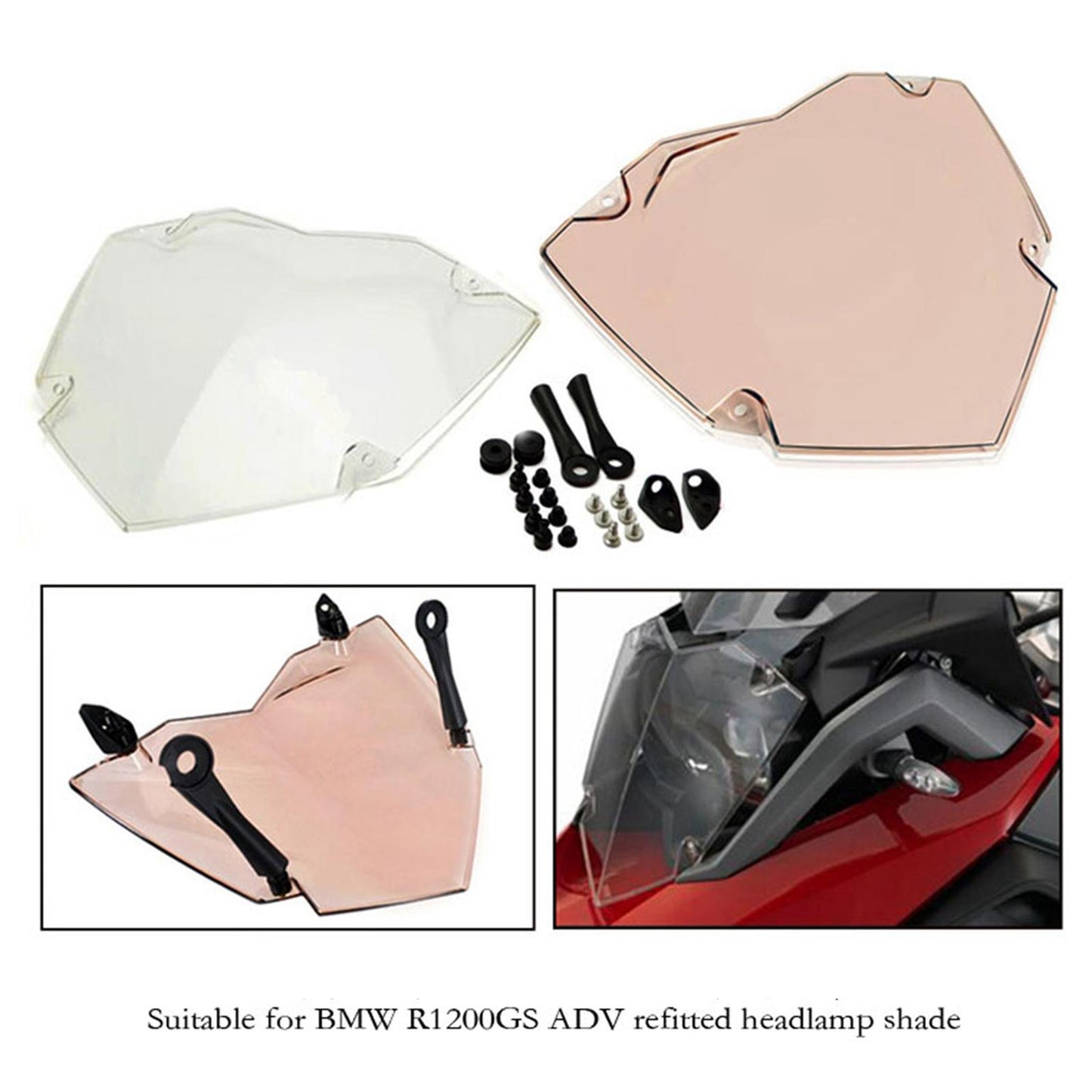 ABS Headlight Lamps Guard Head Light Protection for BMW R1200GS ADV Smoke