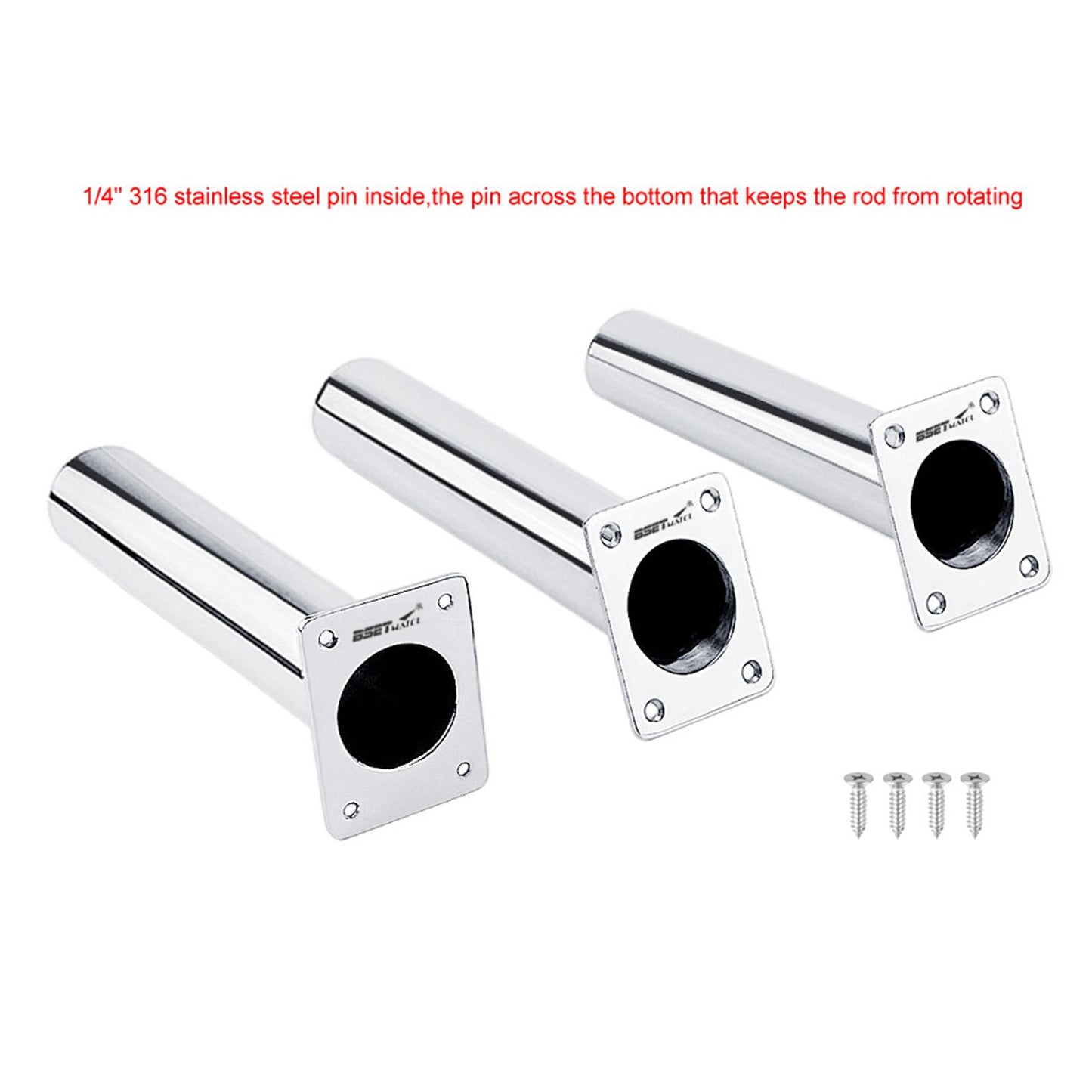 8 Marine Boat Fishing Pole Stand Flush Mount Fishing Rod Holder 0 Degree"