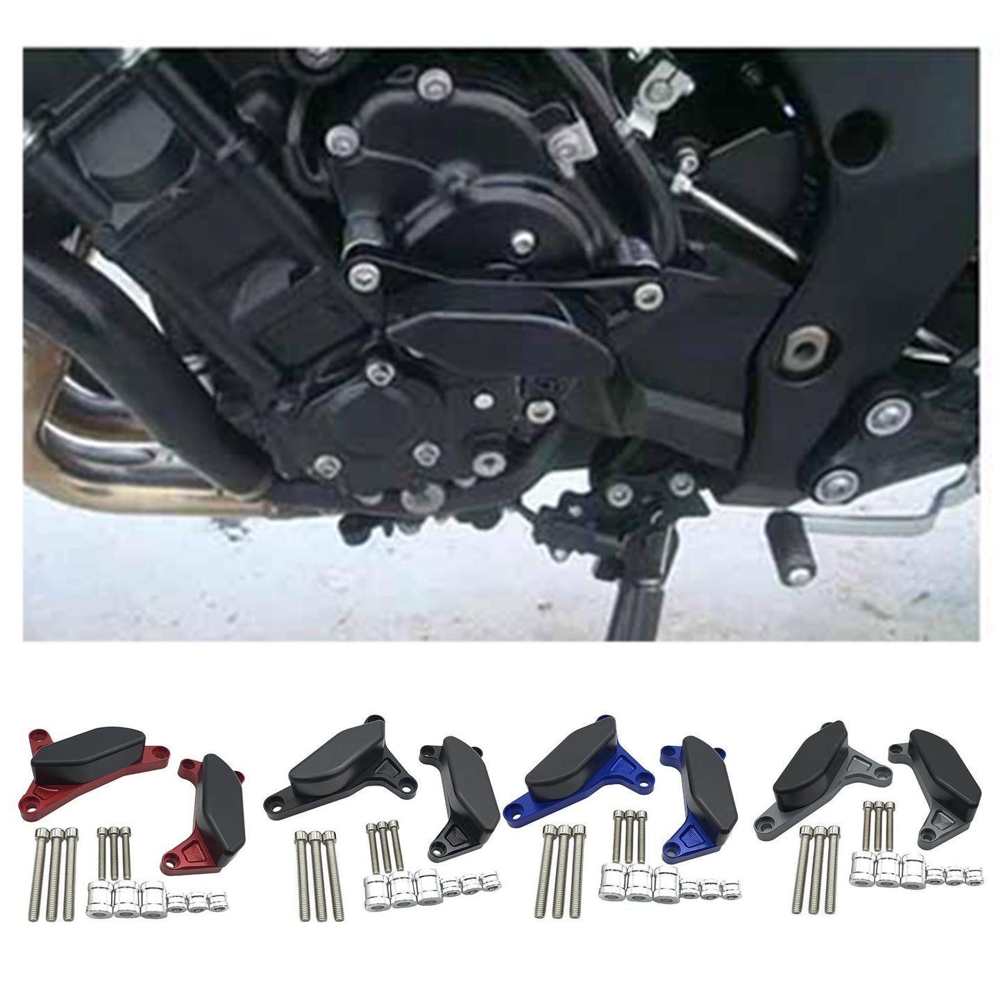 Motorcycle Engine Guard Slider Cover For Yamaha FZ1 Fazer 2006-2016 Black
