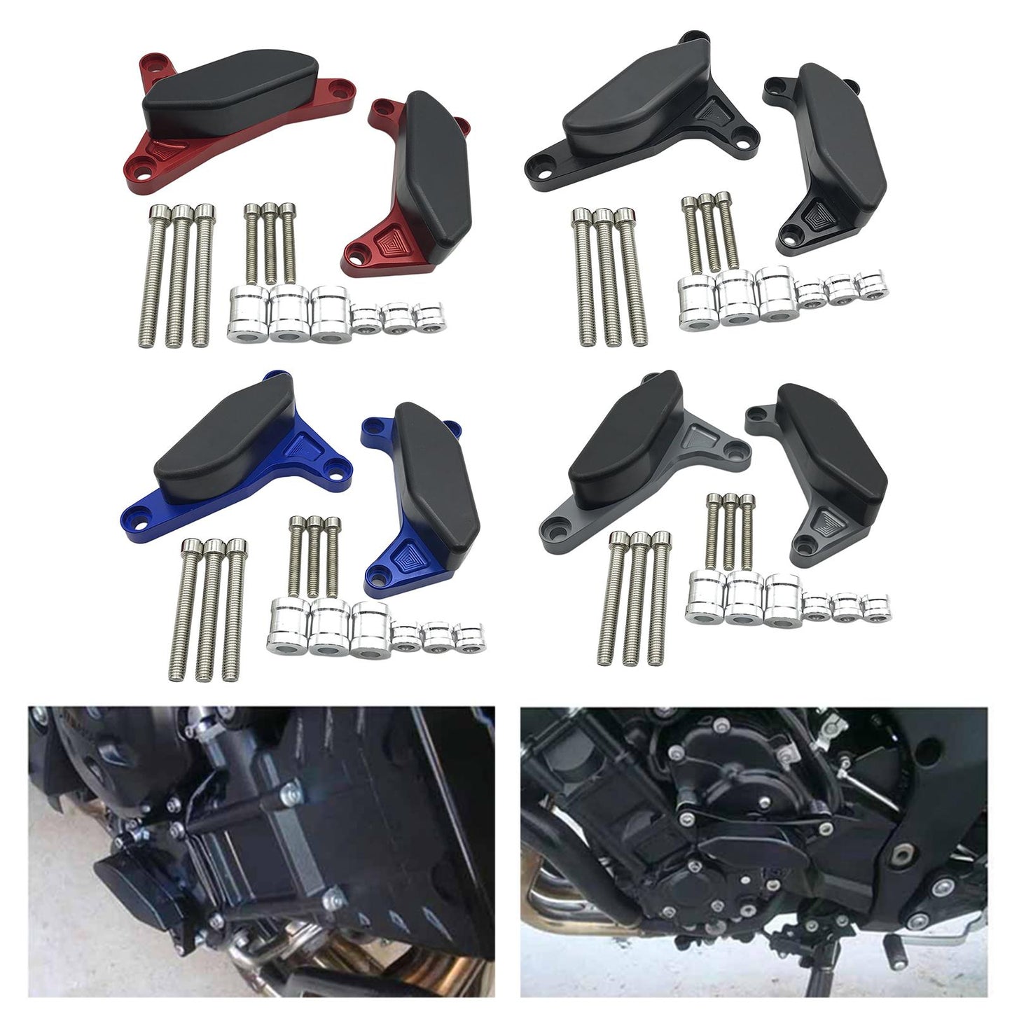 Motorcycle Engine Guard Slider Cover For Yamaha FZ1 Fazer 2006-2016 Black