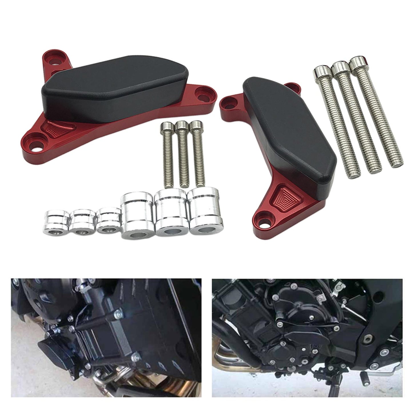 Motorcycle Engine Guard Slider Cover For Yamaha FZ1 Fazer 2006-2016 Red