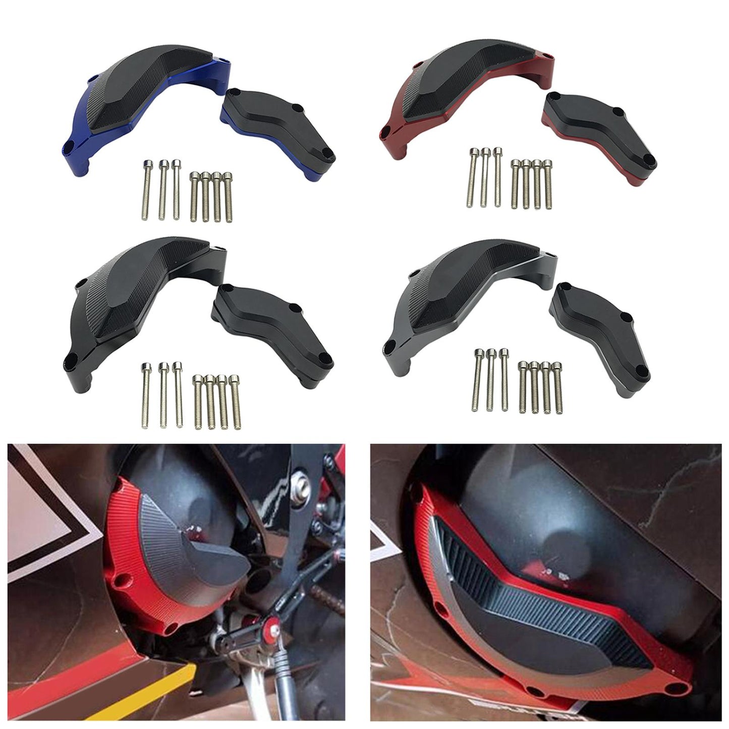 Motorcycle Engine Case Guard Shell Protector for Yamaha YZF-R6 08-17 Black