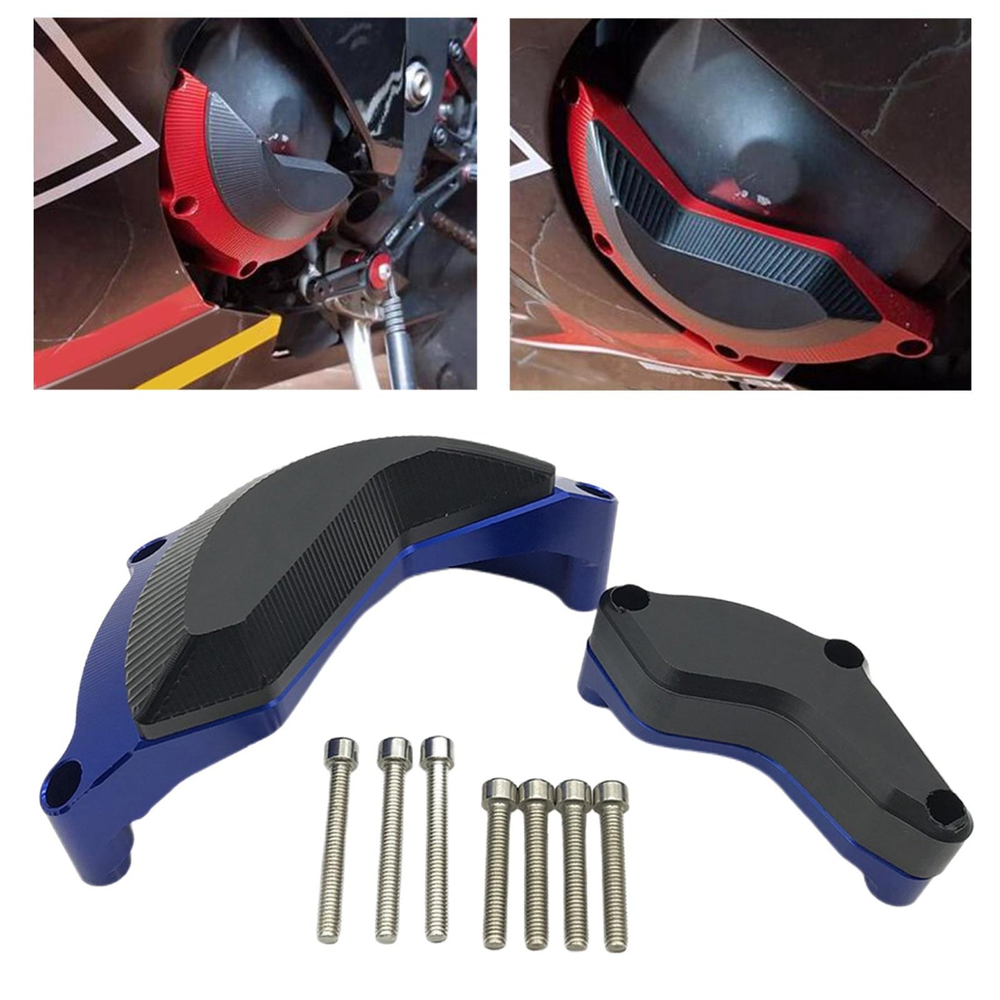 Motorcycle Engine Case Guard Shell Protector for Yamaha YZF-R6 08-17 Blue