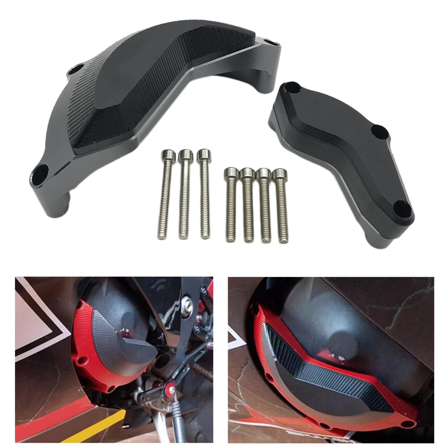 Motorcycle Engine Case Guard Shell Protector for Yamaha YZF-R6 08-17 Gray
