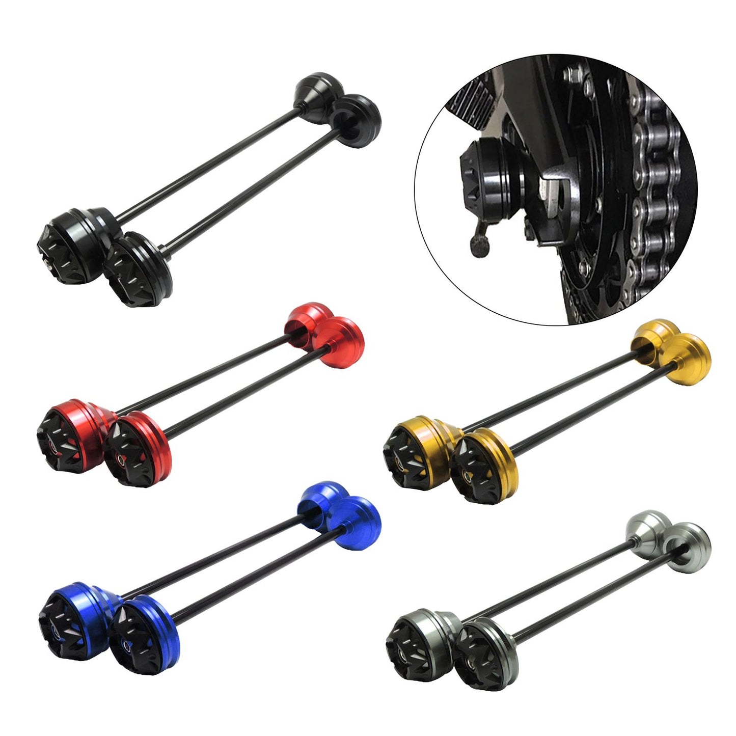 Wheel Fork Axle Sliders For Yamaha MT-09 2014-2016 FJ-09 2015-2016 black