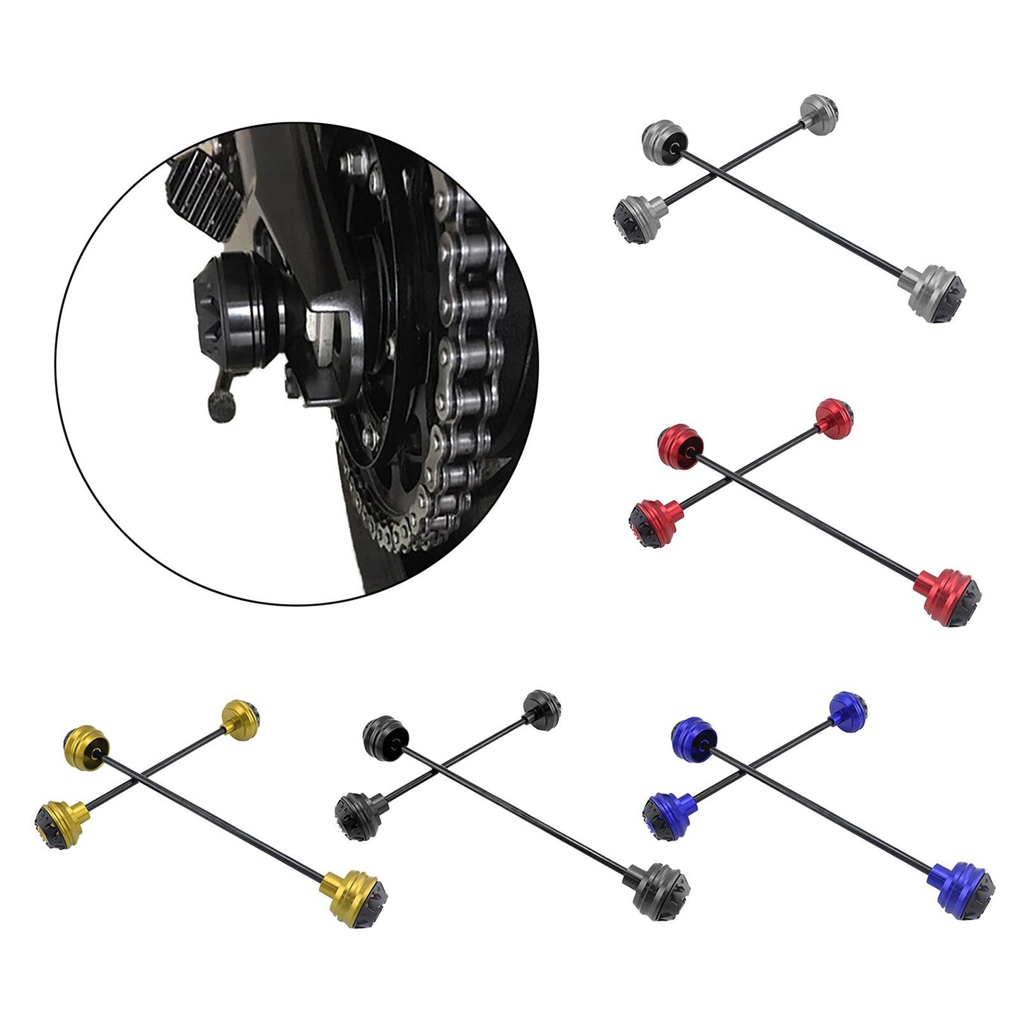 CNC Motorcycle Wheel Fork Axle Frame Sliders for BMW HP4 S1000RR black