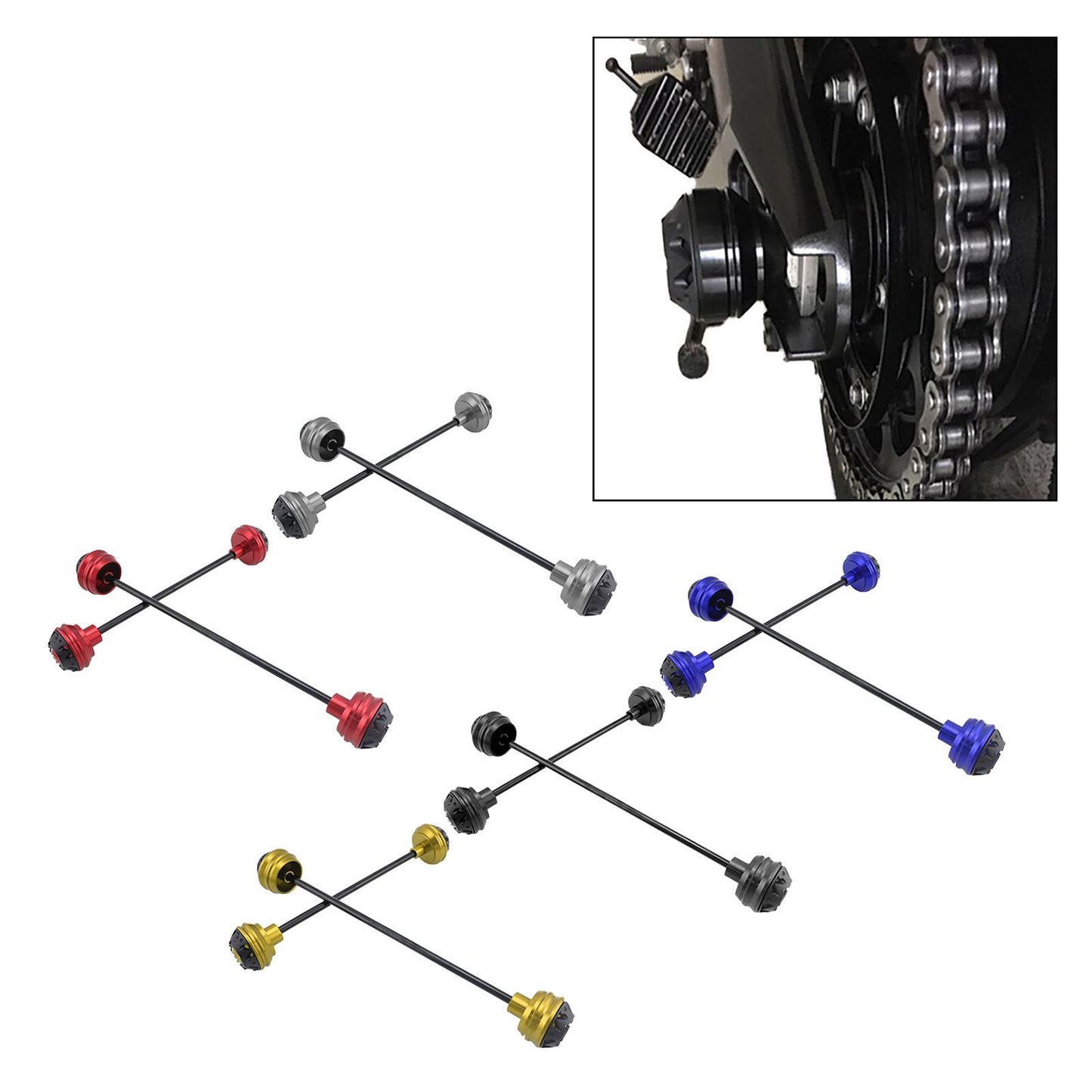CNC Motorcycle Wheel Fork Axle Frame Sliders for BMW HP4 S1000RR black