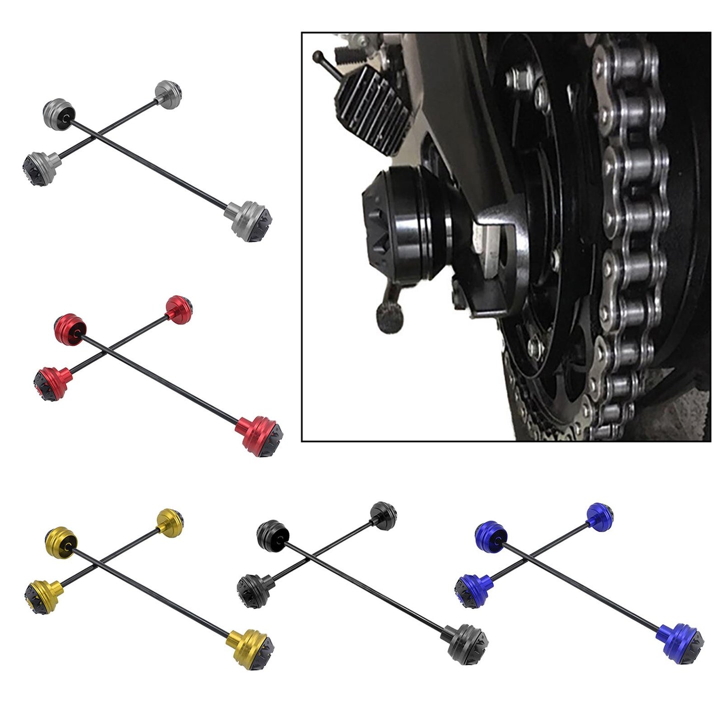 CNC Motorcycle Wheel Fork Axle Frame Sliders for BMW HP4 S1000RR black