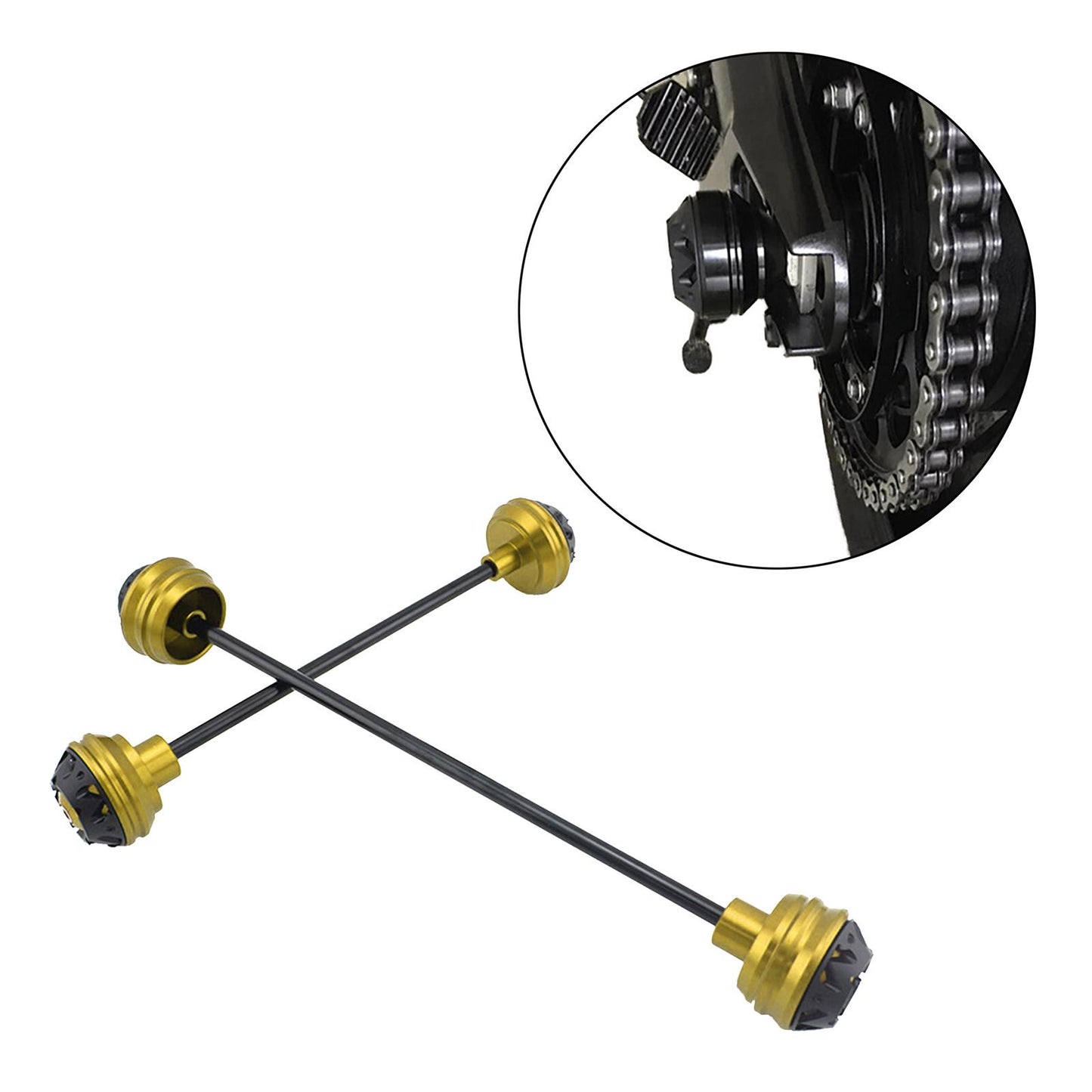 CNC Motorcycle Wheel Fork Axle Frame Sliders for BMW HP4 S1000RR golden