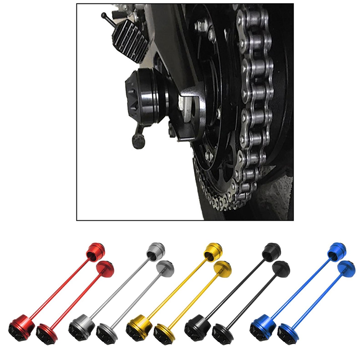 CNC Wheel Fork Axle Sliders For Yamaha MT07 MT-07 FZ07  black
