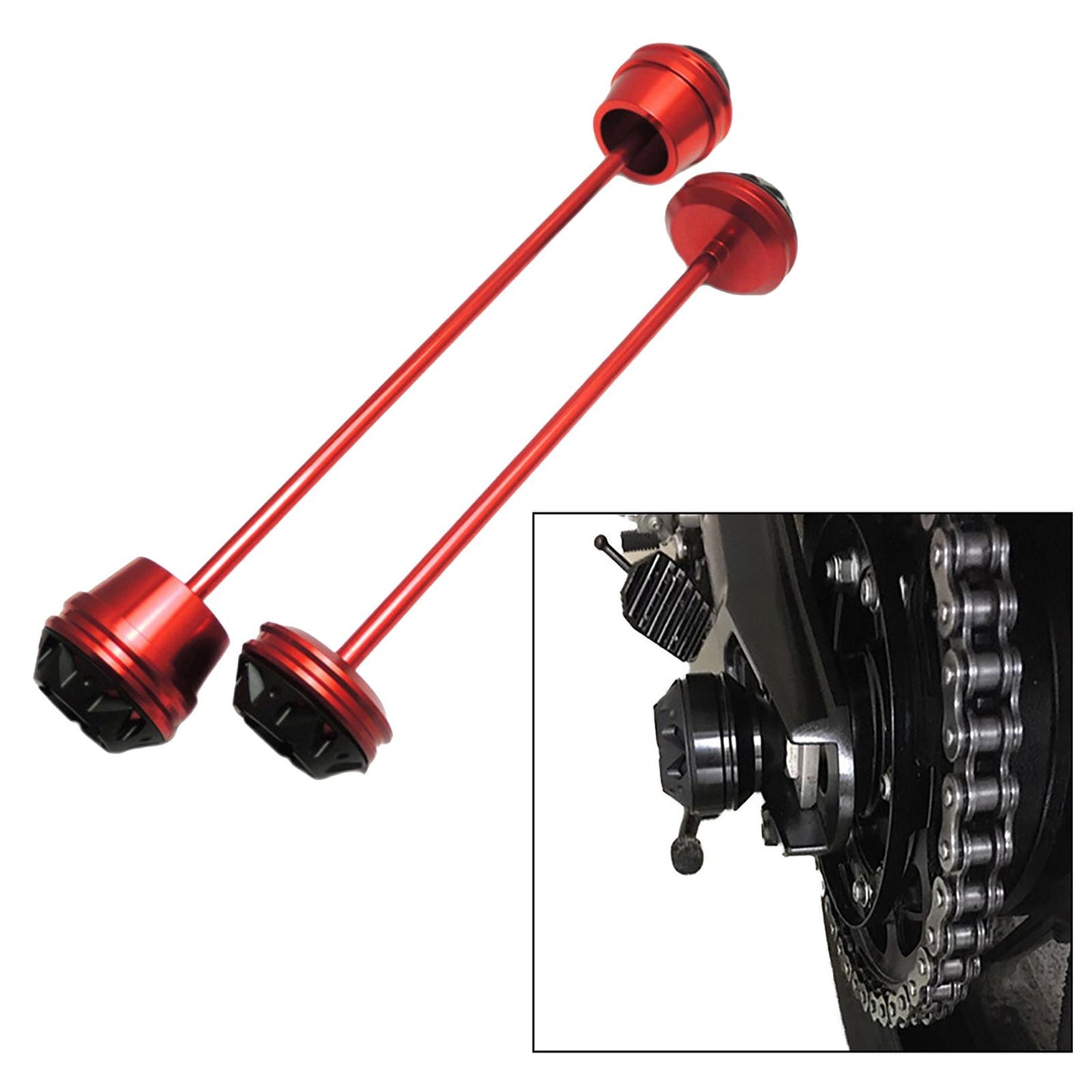 CNC Wheel Fork Axle Sliders For Yamaha MT07 MT-07 FZ07  red